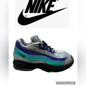 Nike Kids Sneakers - Black, Blue, and Teal